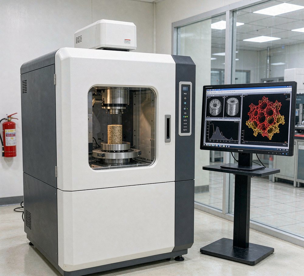 工业 Micro-CT X 射线扫描设备与数字岩心重建结果